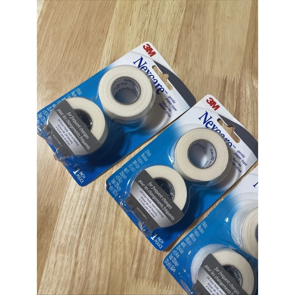 Nexcare Gentle Paper Tape 1 In x 10 Yds, 3 Rolls of Tape Easy On / Off - 3 Pack